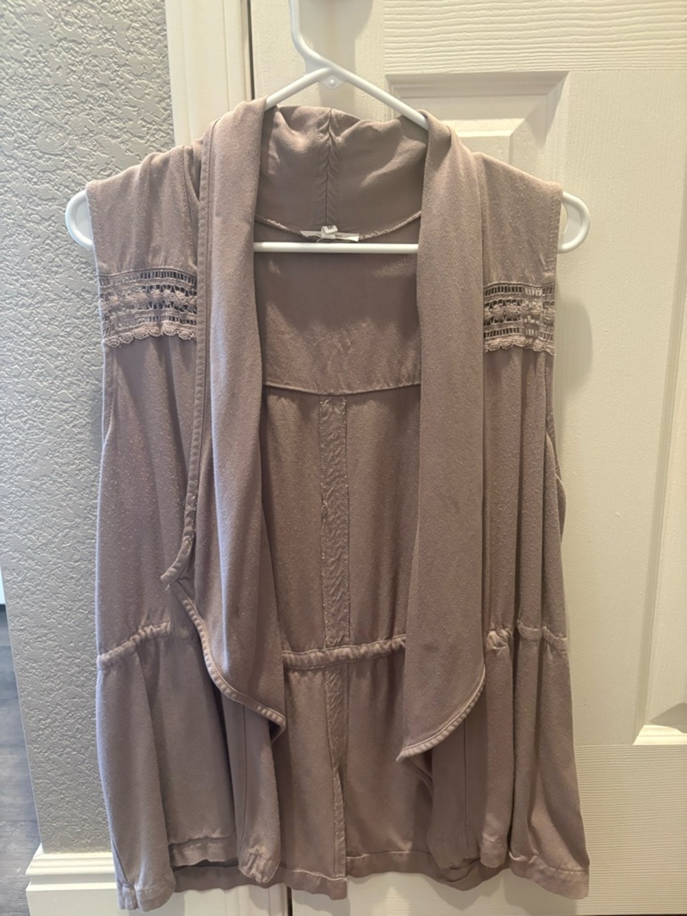 Maurices Mauve Taupe Sleeveless Draped Vest